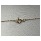 Vintage 10K Gold & Pearl Pendant Necklace (Both stamped 10K), 16-inch Chain, 1mm thick, and .6 Grams Total Weight