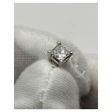 Vintage Princess Cut Diamond Earrings Set in 18K White Gold (WIC 18K Stamp) (.7 Grams Total Weight)