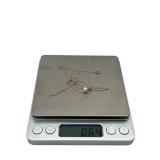 Vintage 10K Gold & Pearl Pendant Necklace (Both stamped 10K), 16-inch Chain, 1mm thick, and .6 Grams Total Weight