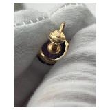 Vintage 14K Gold & Amethyst Screw Back Earrings and Stick Pin (5.8 Grams Total Weight)