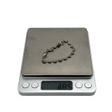 Vintage 7-inch 925 Sterling Silver Heart Shaped Bracelt (3.8 Grams)