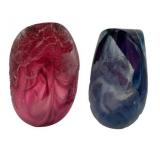 Beautiful Pair of Hand Blown Glass Vases