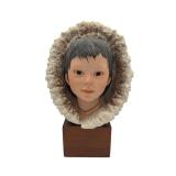 Vintage Cybis 10-inch Porcelain Eskimo Inuit Boy Snow Statue Bust