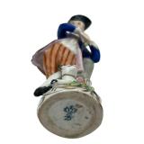 Vintage Sitzendorf Porcelain Figure Boy Playing Flute (4.5-inches Tall)
