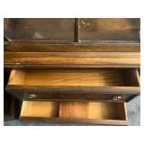 Vintage Brandt Furniture Company French Country Display Curio Cabinet with Working Light (67" x 24" x 11.5") - Bring Help To Remove