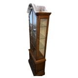 Vintage Brandt Furniture Company French Country Display Curio Cabinet with Working Light (67" x 24" x 11.5") - Bring Help To Remove