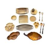 Wonderful Assortment of Wood Serving Utensils & Trays including Vintage Japanese, Mahogany, and More!