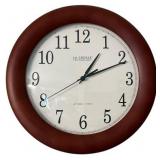 La Crosse Technology 12.5-inch Cherry Wood Atomic Wall Clock in Working Condition