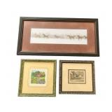 Nice Collection of Framed Wall Art - "Farm Yard" by Elizabeth Norton, Vicki Stromberg, and Galloping Horses (11.5" x 23.5" Frame)