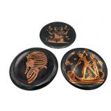MCM Copper Etched Egyptian Decorative 8" Wall Plates