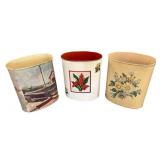 Vintage Metal Wastebasket Lot - Maid of Honor, Weibro Corp. - Approximately 13-inches Tall