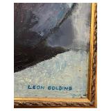 Original Vintage Leon Golding Floral Oil Painting in 22.75" x 26.5" Frame