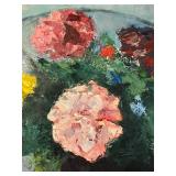 Original Vintage Leon Golding Floral Oil Painting in 22.75" x 26.5" Frame