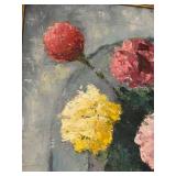 Original Vintage Leon Golding Floral Oil Painting in 22.75" x 26.5" Frame