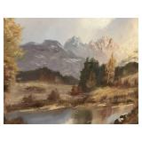 Original L. Koboth Landscape Oil Painting in 27.5" x 52.25" Frame