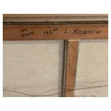 Original L. Koboth Landscape Oil Painting in 27.5" x 52.25" Frame