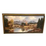 Original L. Koboth Landscape Oil Painting in 27.5" x 52.25" Frame