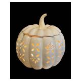 Vintage 11-inch Ceramic Pumpkin with Working Light