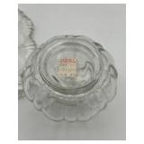 Vintage Art Deco Clear Glass Perfume Bottle with Ornate Topper (7.75" Tall)