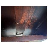 Antique Drop Leaf Mahogany Table with Rolling Wheels (39 5/8" x 52") with Leaves Extended - No Maker