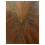 Antique Drop Leaf Mahogany Table with Rolling Wheels (39 5/8" x 52") with Leaves Extended - No Maker