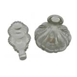 Vintage Art Deco Clear Glass Perfume Bottle with Ornate Topper (7.75" Tall)