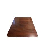 Antique Drop Leaf Mahogany Table with Rolling Wheels (39 5/8" x 52") with Leaves Extended - No Maker