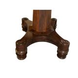 Antique Drop Leaf Mahogany Table with Rolling Wheels (39 5/8" x 52") with Leaves Extended - No Maker
