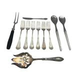 Vintage Stainless Steel Flatware including Inox (France) Mother of Pearl, Nicht Rostend, Weighted Sterling Handle Serving Fork, and More!