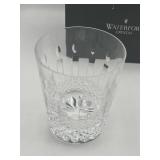 Nice Set of 2 Waterford Crystal Happy Birthday Double Old Fashioned Glasses with Original Box (4 3/8" tall)