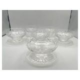 Set of 6 Stuart (England) Crystal Dessert Bowls (4" opening, 2.5" tall)