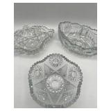 Brilliant Vintage Libbey Cut Crystal Bowl Lot (Smallest Bowl is 5" Wide x 2 5/8" Tall)