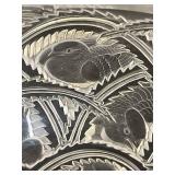 Beautiful Vintage Lalique France Pinsons Finch French Crystal 9" Centerpiece Bowl, 3-inches tall