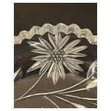 Wonderful Vintage Cut Crystal 6" Nappy Dish with Finger Loop Handle