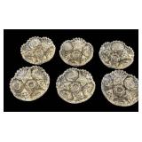 Set of Six 5-inch Cut Crystal Dessert Bowls, 1.5" tall