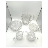 Wonderful Vintage Cut Crystal Lot including 6.5-inch Pitcher