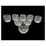 Lot of 8 Vintage Etched Cocktail Glasses