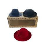 Vintage Street Smart Red Wool Bollman Hat, Hat Display Case, and More!