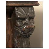 Antique Two-Door Bookcase with Adjustable Shelves and Locking Doors (with Key), Rolling Wheels - 48.5" W X 60.5" T x 15" D)