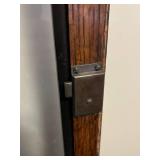 Antique Two-Door Bookcase with Adjustable Shelves and Locking Doors (with Key), Rolling Wheels - 48.5" W X 60.5" T x 15" D)