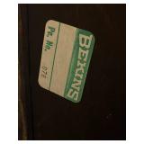 Antique Two-Door Bookcase with Adjustable Shelves and Locking Doors (with Key), Rolling Wheels - 48.5" W X 60.5" T x 15" D)