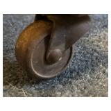 Antique Two-Door Bookcase with Adjustable Shelves and Locking Doors (with Key), Rolling Wheels - 48.5" W X 60.5" T x 15" D)