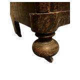 Antique Two-Door Bookcase with Adjustable Shelves and Locking Doors (with Key), Rolling Wheels - 48.5" W X 60.5" T x 15" D)