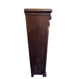 Antique Two-Door Bookcase with Adjustable Shelves and Locking Doors (with Key), Rolling Wheels - 48.5" W X 60.5" T x 15" D)