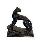 Royal Haeger MCM 11-inch Ceramic Black Panther on Base - Read Descripton