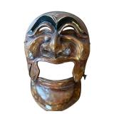 Antique Japanese Handcarved Wooden Articulated Kabuki Gyode Mask (6.5" x 10")