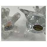 Pair of Vintage Lead Crystal Decorative Trees from Sweden and Japan