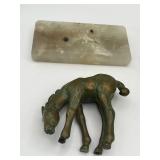 Pair of Vintage Brass Horses (5" tall) - See Description