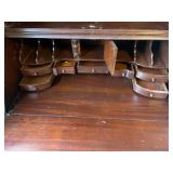 Vintage Monitor Furniture Co. Solid Cherry Traditional Style 36" Secretary Desk with Pediment Display Bookcase (83.5" T x 36" W x 20.5" D)