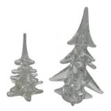 Pair of Vintage Lead Crystal Decorative Trees from Sweden and Japan